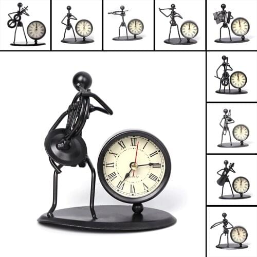 Iron Table Desk Alarm Clock With Musical Instrument Gadget Decoration Craft Gift