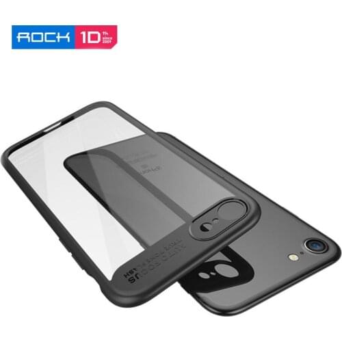 For iPhone 8 Plus Case ROCK Full Protective Soft TPU & Acrylic PC Back Cover for iPhone 7 Plus Transparent Case Чехол