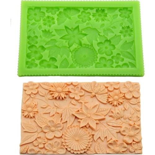 Flowers Leaf Pattern Fondant Cake Silicone Mould Flower chocolate gumpaste sugarcraft Silicone cake Mould DIY Baking Tools