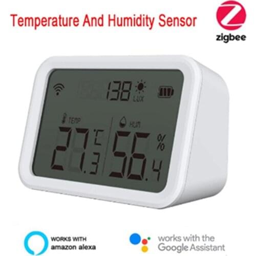 Smart Home Tuya Zigbee OTA Temperature Sensor Humidity -20℃-80 ℃ Phone Real-time Monitor Compatible With Alexa Google Home