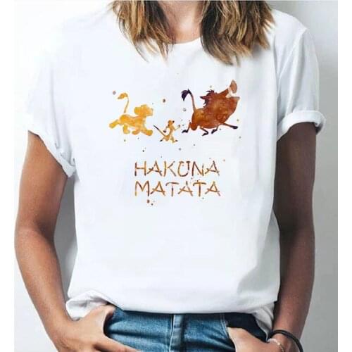 HAKUNA MATATA T-shirts Women Summer Hot Short Sleeve O-neck T Shirt Tops Disney Fashion Ulzzang Tshirt Female Tee Ladies Clothes
