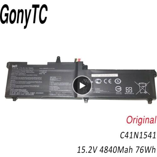 GONYTC C41N1541 0B200-02070400 B07L6GL8KL Original Laptop Battery For Asus G702VM G702VS GL702 GL702VT GL702ZC 15.2V 76WH