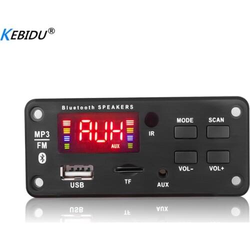 KEBIDU NEW 12V MP3 WMA Wireless Bluetooth 5.0 Decoder Board Car Audio Module USB FM TF Radio AUX input Support Recording new