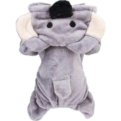 Soft Fleece Dog Jumpsuit Winter Warm Pet Hoodies Rompers for Chihuahua French Bulldog Pug Pet Puppy Four-legged Outfits