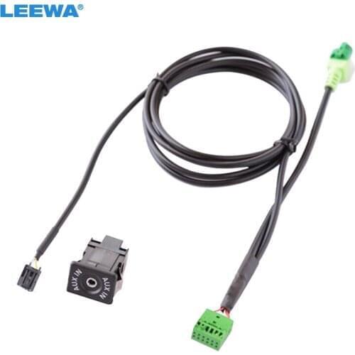 LEEWA 5set Car Radio USB AUX-In Cable Plug AUX Socket Adapter For Audi MMI3G 3G+ A6L/A4L/Q5/Q7/A5/S5/TT AUX Wire Harness #CA6815