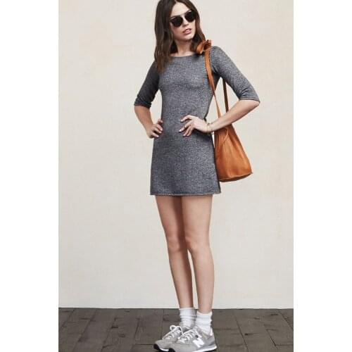 Summer New Fashion Commuting Womens Wear Grey Collar Half Sleeve Mini Short Dress