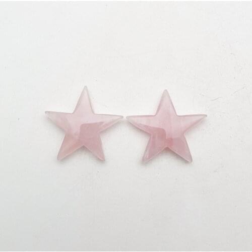 Fashion 2pc Natural Quartz Star Decoration Stone Crafts Roses Quartz Pentagram Energy Healing Crystal DIY Gift Love Gems 33-36mm
