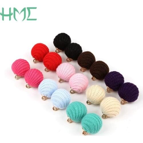 Fashion Simple Style 9 Colors 10pcs/bag Cloth Bead Pendant Sewing Accessories Making DIY Fingdings Handmade Crafts Diameter 13mm