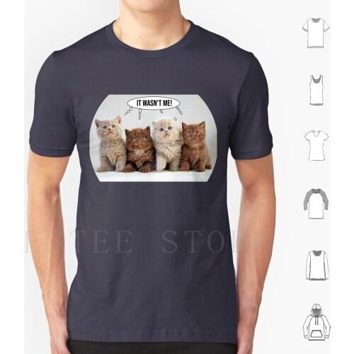 It Wasn't Me T Shirt Men Cotton 6xl Cat Cats Kitten Kittens Innocent Innocence Cute Funny Shaggy Furry Fuzzy Brown White Fur
