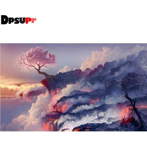 Dpsupr Full Square/Round Drill 5D DIY Diamond Painting "Cloud tree" Diamond Embroidery Cross Stitch Decor Christmas Gift BH20