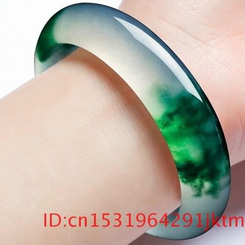 Jade Bangle Bracelet Gifts Amulet for Jadeite Men Jewelry Chinese Natural Green Fashion 5A+ Women Charm