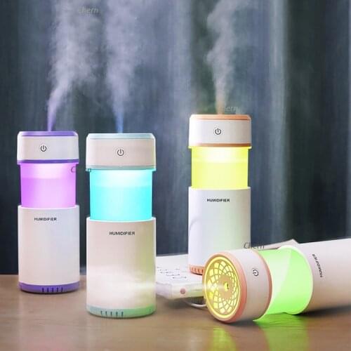 Portable Mini Humidifier Pull-Out Ultrasonic Aroma Air Diffuser With 7 Color Led NightLight Humidificador Ideal For Car Office