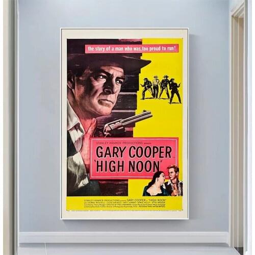 CP1032 High Noon Classic Hot Movie Print Silk Fabric Poster Indoor Wall Art Decor Gift