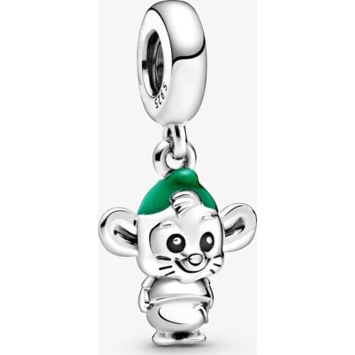 Fits Original Pandora Charms Bracelet Jewelry 925 Sterling Silver Cinderella Gus Mouse Dangle Charm Beads Women DIY Gift