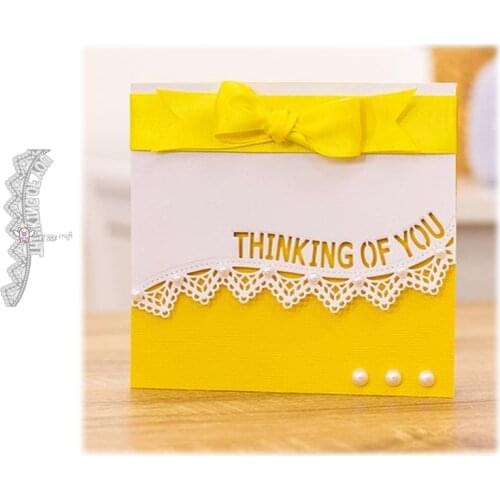 Mmao Crafts Metal Steel Cutting Dies Thinking of you letter border Stencil For DIY Scrapbooking Paper/photo Cards Embossing Dies