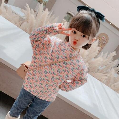 Girls Sweater Babys Coat Outwear 2021 Sweetheart Thicken Warm Winter Autumn Knitting Scoop Jacket Long Sleeve Childrens Clothi