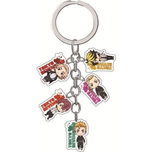 Tokyo Revengers Manjiro Ken Takemichi Hinata Atsushi 5pcs/set Acrylic Pendant Figure Keychain Keyring Collection Model Toy Gifts