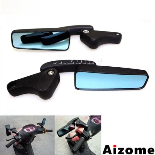 Universal Mini Side Mirrors Motorcycle Rear View Mirrors Motorbike Street Bike Scooter Black Mirrors