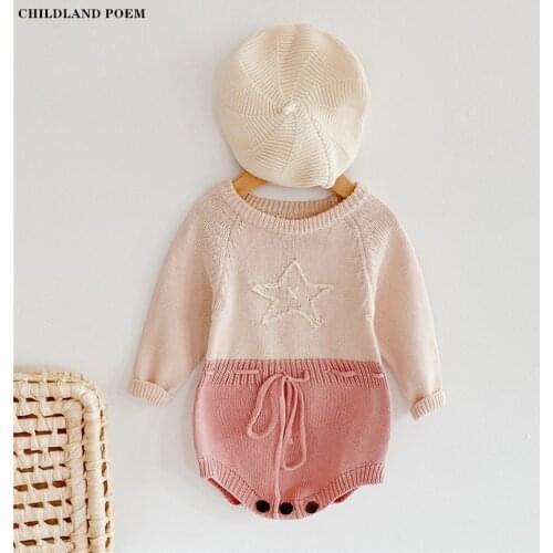 Knitted Baby Romper Newborn Baby Girls Clothes Winter Woolen Cotton Infant Baby Girl Romper Sweater Toddler Baby Jumpsuit Onesie
