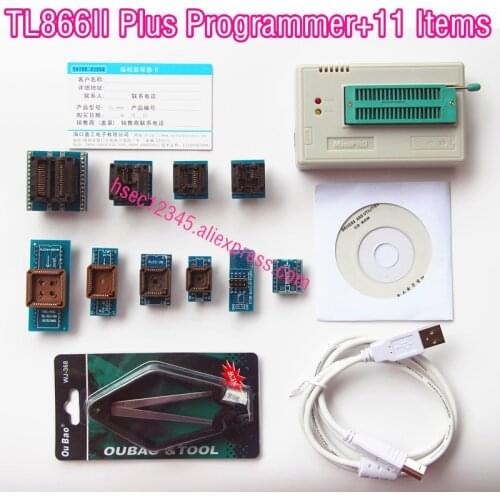 XGecu 100% Original MiniPro TL866II Plus USB Universal Programmer+11adapter better than CH341A TL866CS TL866A programmer