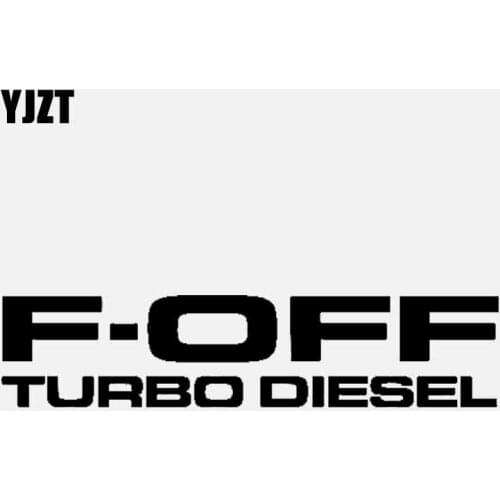 YJZT 13.2CM*3CM F-OFF TURBO DIESEL Car Sticker Vinyl Decal Black/Silver C3-1031