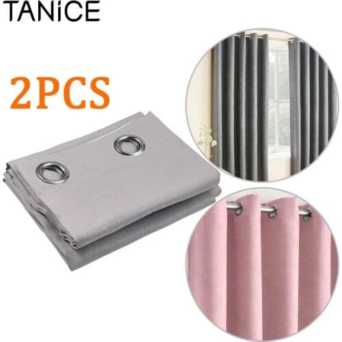 TANiCE 2Pcs Grey / Blush Pink Curtains with Tie Backs Simple Classic Embossing Eyelet Curtains for Decor Reduce Light 117*183 cm