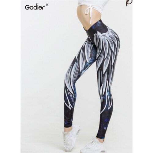 Godier New Arrival Angel Wing Women Leggings Harajuku 3D Printed Leggins Push Up Sporting Fitness Bodybuilding Sexy Woman Pant