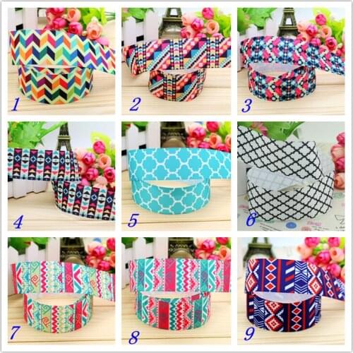 1.5'' Free shipping quatrefoil aztec tria printed grosgrain ribbon hairbow headwear party decoration diy wholesale OEM 38mm D424