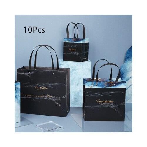10pcs marble Exquisite gift bag Simple Brief business gift bag Paper shopping bag Packing articles