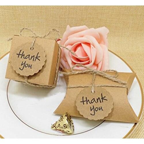100Pcs/Lot Paper Gift Box Candy Sweet Bags Pillow Square Gifts Kids Party Favors Birthday Wedding Boxes Decoration New