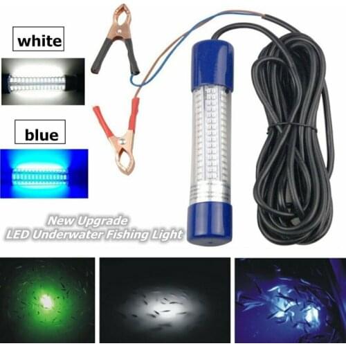 180 LED 30W Underwater Fishing Lights Boat Squid Fish Prawn Light 12-24V White&Blue Light Submersible Night Fish Finder Lamp