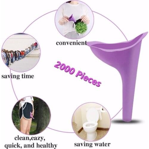 2000 Pieces Female Urination Device Silicone Travel Toilet Urinal Case Stand Up Camping Pee