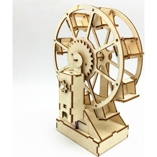3D DIY Electric Craft Ferris Wheel Puzzle Game Wooden Model Building Kits Science Educational Toys For Children Kids Adult Gift