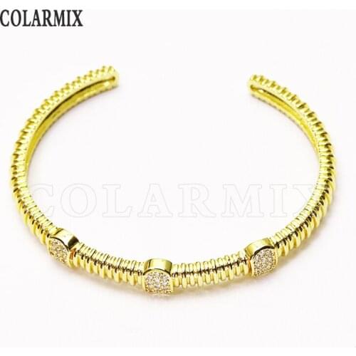 4Pcs New design Spiral &zircon Cube shape bangles high quality Punk hip pop Metal bangle fashion jewelry for women 41367