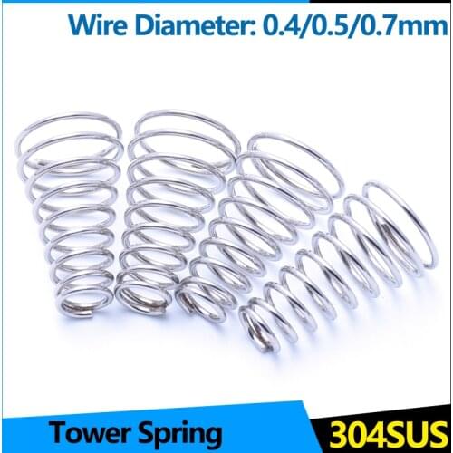5Pcs Tower Spring 0.4 0.5 0.7