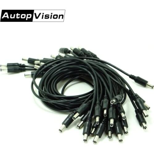 50pcs/lot 5.5 x 2.1mm Male to Male DC Power Cord CCTV Adapter Connector Cable 50cm DC Power Extension Cable