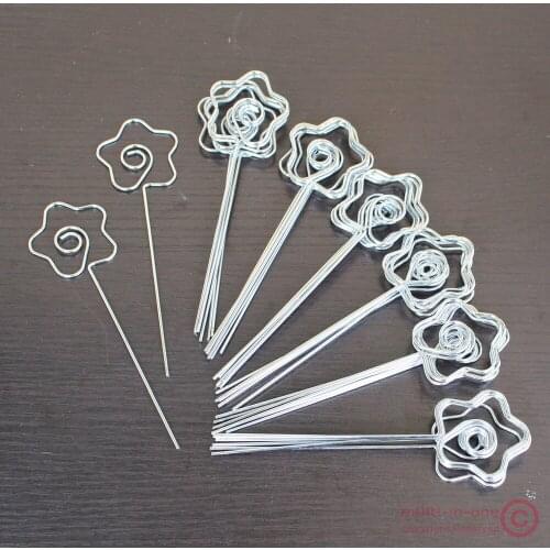 Lot 50pc DIY rose shape craft new wire clip card note photo memo holder clips,wholesale metal clamp,clay&cake Accessories deco