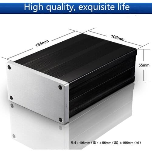 Mini aluminum amplifier chassis/ tube amp chassis / digital amplifier shell /AMP Enclosure / case / DIY box (106*55*155 mm)