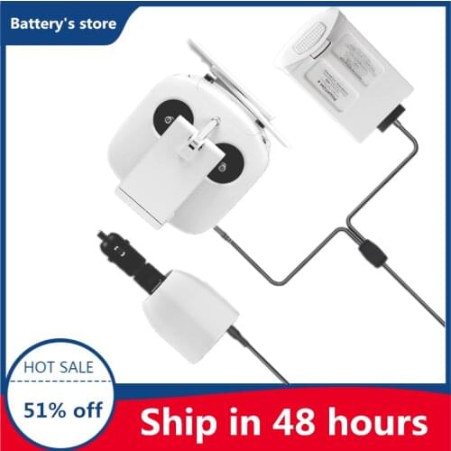 Phantom 4 Car Charger Battery & Remote Control Charging Digital display For DJI phantom 4 phantom4 pro Drone Accessories