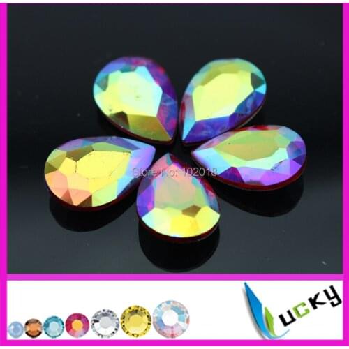 Freeshipping 36pcs 20x30mm siam ab stones pointed back rhinestones! Super shiny crystal fancy for jewelry making