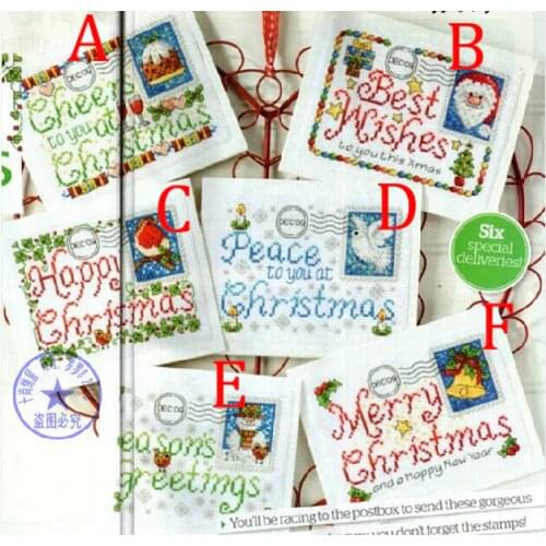 FREE Shipping popular DIY Christmas Postcard Cross Stitch Kit, Christmas Post Card