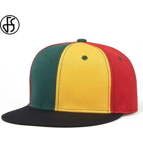 FS Trendy Street All-match Color Matching Flat Brim Hip Hop Caps Casual Outdoor Women Men Snapback Baseball Cap Yellow Green Red