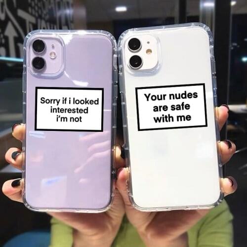 ZUIDID Sorry If I Looked Interested Phone Case For iPhone 12 XS MAX 11 Pro XR X 7 SE20 8 6Plus Funny Letter Clear Soft Cover Bag