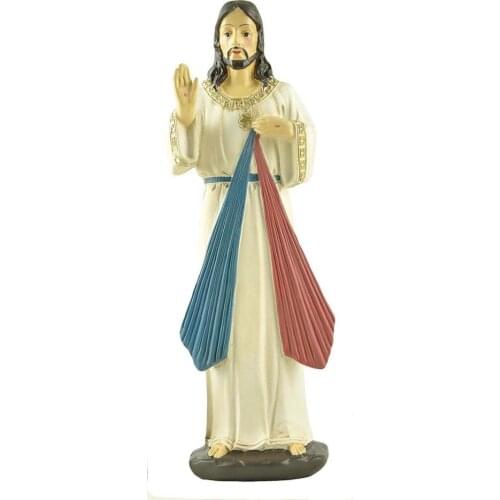 DECORATIVE RESIN ART&CRAFT HOME DECORATION ACCESSORIES FOR LIVING ROOM CATHOLIC FIGURINE 7.5" JESUS-DIVINE MERCY STATUE