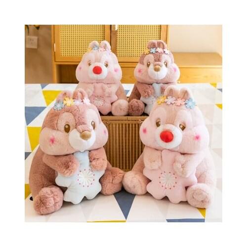 Disney Cartoon Limited edition Chip and Dale Plush Toy holding cherry blossoms Doll comfort doll birthday gift for girls