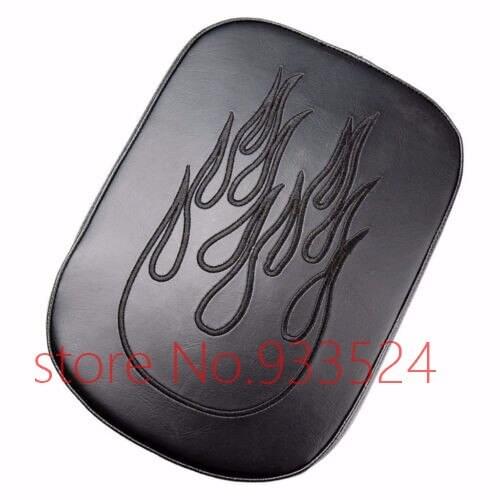 For Harley Dyna Custom 8 Suction Cup Flame Pillion Passenger Pad Seat Chopper Cruiser Touring