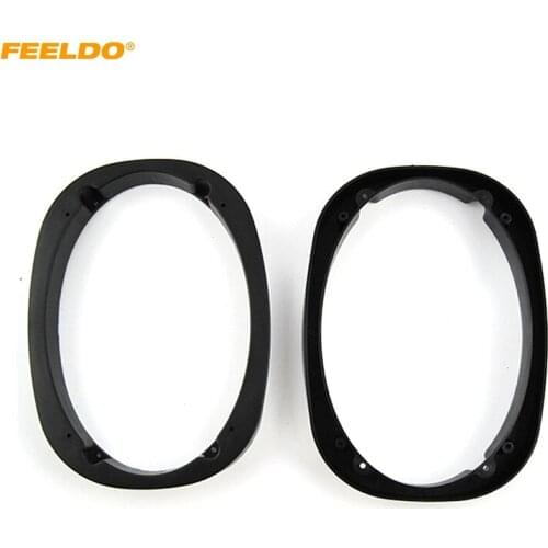 FEELDO 2pcs Car Universal 6x9 Stereo Speaker Spacer Adapter for General Use All Cars Plane Speaker Mat Ring Set #HQ6050