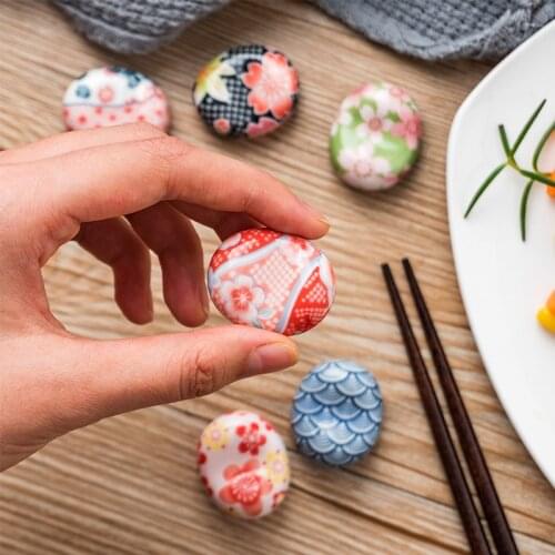 Japanese-Style Ceramic Chopsticks Holder Bean-Shaped Chopsticks Holder Chopsticks Pillow Chopsticks Seat Tabletop Tableware