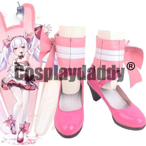 Azur Lane Benson Class Destroyer Eagle Union Laffey Bunny Idol Unmotivated Ver. Cosplay Pink cross strap Heels Pumps Shoes S008