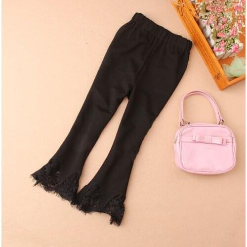 Girls Leggings 2019 Autumn Fashion Lace Patchwork Pants Children Clothing Kids Trousers Girls Pants Leggings Girl Age 2-16Y